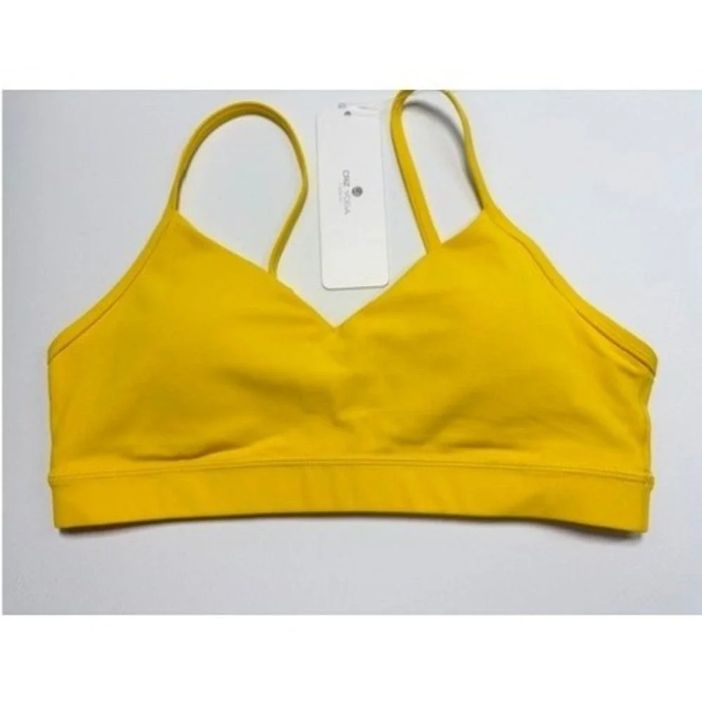 CRZ YOGA Butterluxe Yoga Sports Bra High Visibility Yellow Size M 8/10 NWT